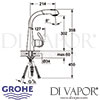 Grohe Zedra Single-Lever Sink Mixer Tap Dimensions